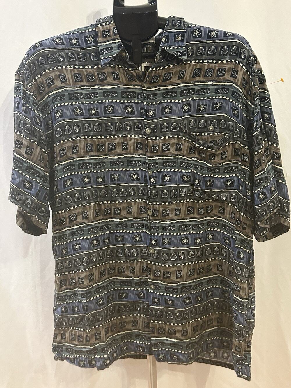 Pierre Cardin 100% Rayon Patterned Shirt Men's size L